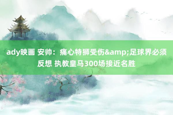 ady映画 安帅：痛心特狮受伤&足球界必须反想 执教皇马300场接近名胜