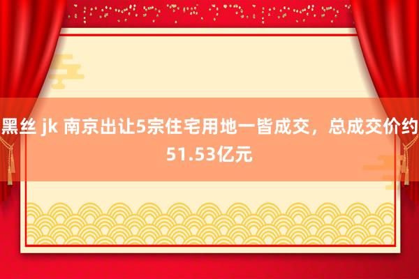 黑丝 jk 南京出让5宗住宅用地一皆成交，总成交价约51.53亿元