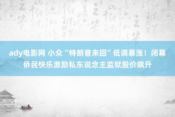 ady电影网 小众“特朗普来回”低调暴涨！闭幕侨民快乐激励私东说念主监狱股价飙升
