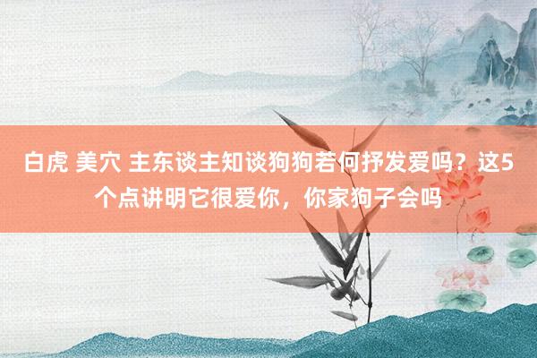 白虎 美穴 主东谈主知谈狗狗若何抒发爱吗？这5个点讲明它很爱你，你家狗子会吗