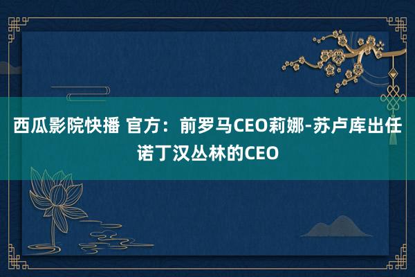 西瓜影院快播 官方：前罗马CEO莉娜-苏卢库出任诺丁汉丛林的CEO