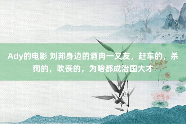 Ady的电影 刘邦身边的酒肉一又友，赶车的，杀狗的，吹丧的，为啥都成治国大才