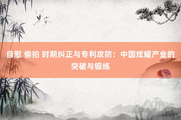 自慰 偷拍 时期纠正与专利攻防：中国炫耀产业的突破与锻练