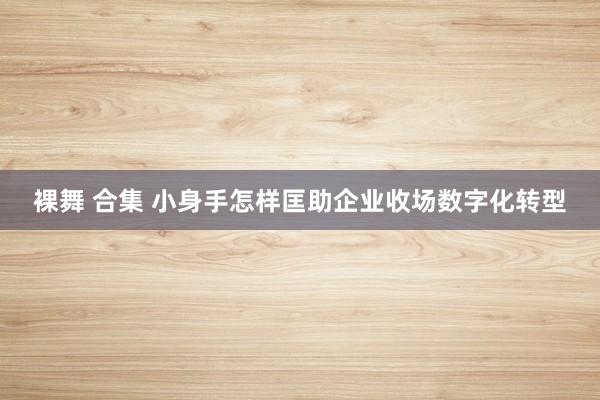 裸舞 合集 小身手怎样匡助企业收场数字化转型