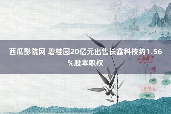 西瓜影院网 碧桂园20亿元出售长鑫科技约1.56%股本职权
