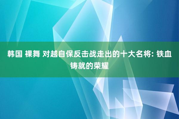 韩国 裸舞 对越自保反击战走出的十大名将: 铁血铸就的荣耀