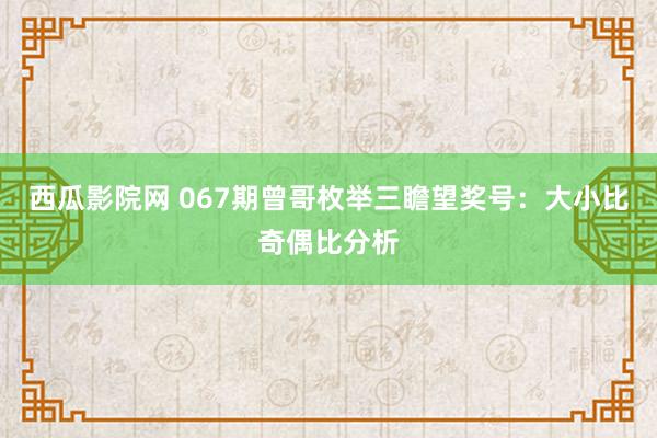 西瓜影院网 067期曾哥枚举三瞻望奖号：大小比奇偶比分析