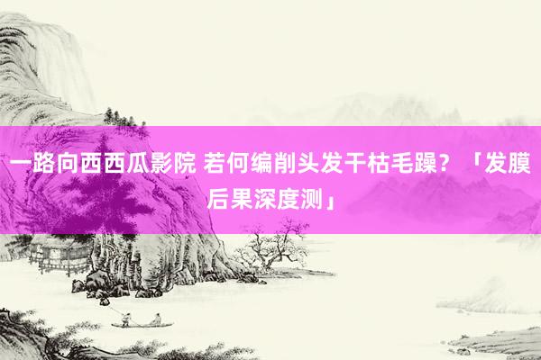 一路向西西瓜影院 若何编削头发干枯毛躁？「发膜后果深度测」