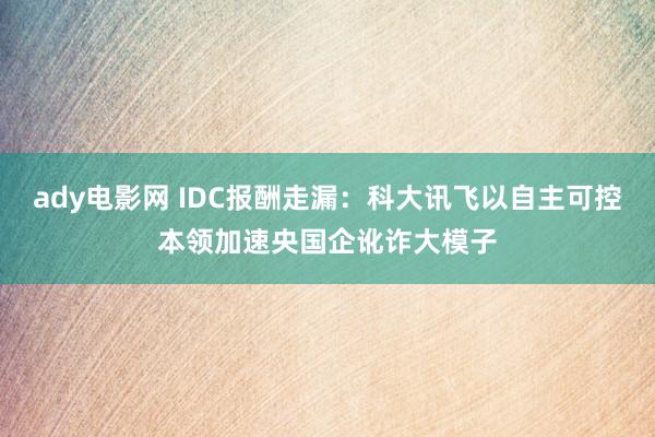 ady电影网 IDC报酬走漏：科大讯飞以自主可控本领加速央国企讹诈大模子