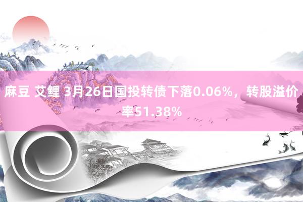 麻豆 艾鲤 3月26日国投转债下落0.06%,转股溢价率51.38%