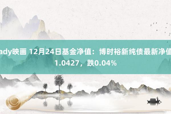 ady映画 12月24日基金净值：博时裕新纯债最新净值1.0427，跌0.04%