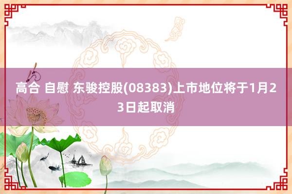 高合 自慰 东骏控股(08383)上市地位将于1月23日起取消