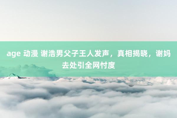 age 动漫 谢浩男父子王人发声，真相揭晓，谢妈去处引全网忖度