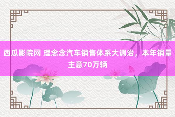 西瓜影院网 理念念汽车销售体系大调治，本年销量主意70万辆