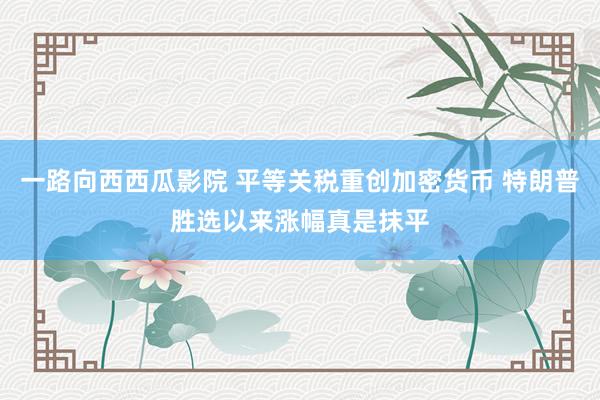 一路向西西瓜影院 平等关税重创加密货币 特朗普胜选以来涨幅真是抹平