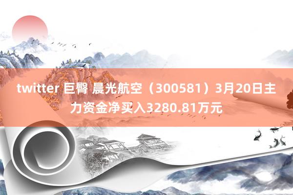 twitter 巨臀 晨光航空（300581）3月20日主力资金净买入3280.81万元