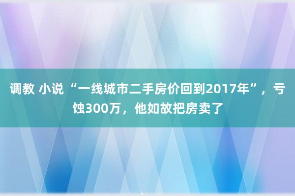 调教 小说 “一线城市二手房价回到2017年”，亏蚀300万，他如故把房卖了