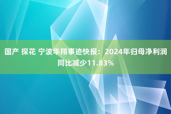 国产 探花 宁波华翔事迹快报：2024年归母净利润同比减少11.83%