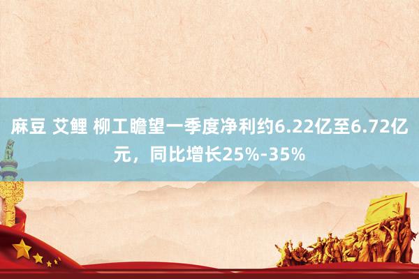 麻豆 艾鲤 柳工瞻望一季度净利约6.22亿至6.72亿元，同比增长25%-35%