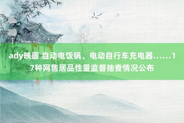 ady映画 自动电饭锅、电动自行车充电器……17种网售居品性量监督抽查情况公布