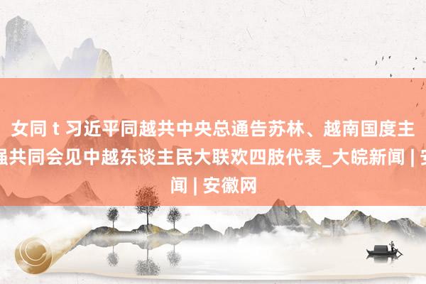 女同 t 习近平同越共中央总通告苏林、越南国度主席梁强共同会见中越东谈主民大联欢四肢代表_大皖新闻 | 安徽网
