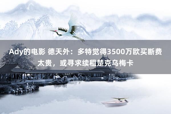 Ady的电影 德天外：多特觉得3500万欧买断费太贵，或寻求续租楚克乌梅卡