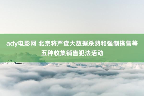 ady电影网 北京将严查大数据杀熟和强制搭售等五种收集销售犯法活动