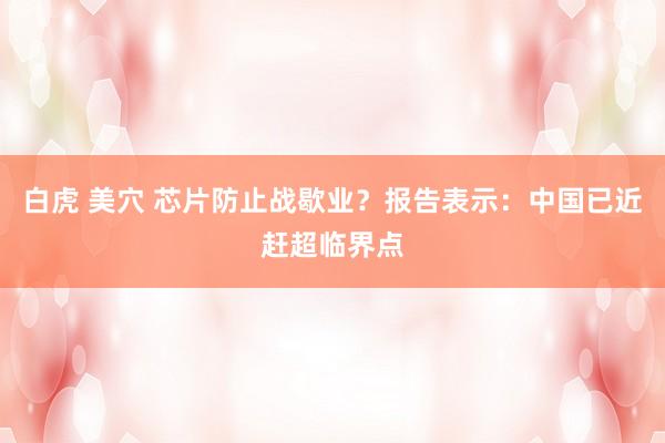 白虎 美穴 芯片防止战歇业？报告表示：中国已近赶超临界点