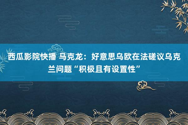 西瓜影院快播 马克龙：好意思乌欧在法磋议乌克兰问题“积极且有设置性”