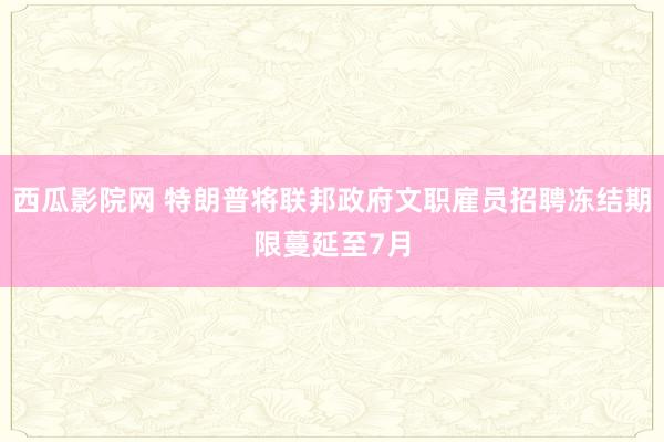 西瓜影院网 特朗普将联邦政府文职雇员招聘冻结期限蔓延至7月
