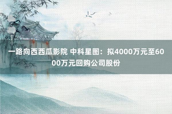 一路向西西瓜影院 中科星图：拟4000万元至6000万元回购公司股份