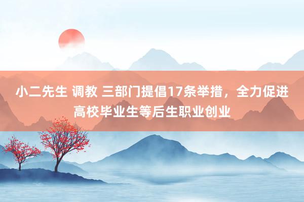 小二先生 调教 三部门提倡17条举措，全力促进高校毕业生等后生职业创业